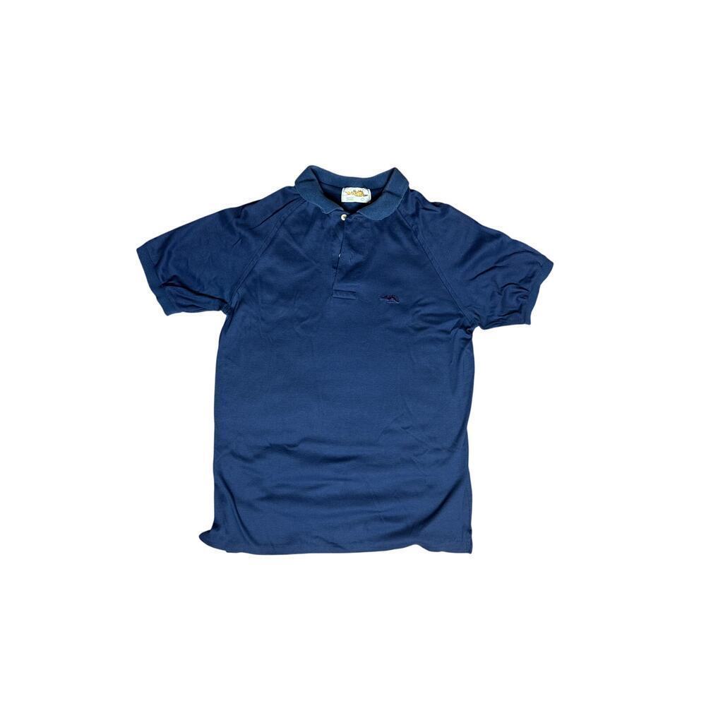 Vintage Sears Kids Navy Blue Polo Shirt Size Large Short Sleeve Logo Top